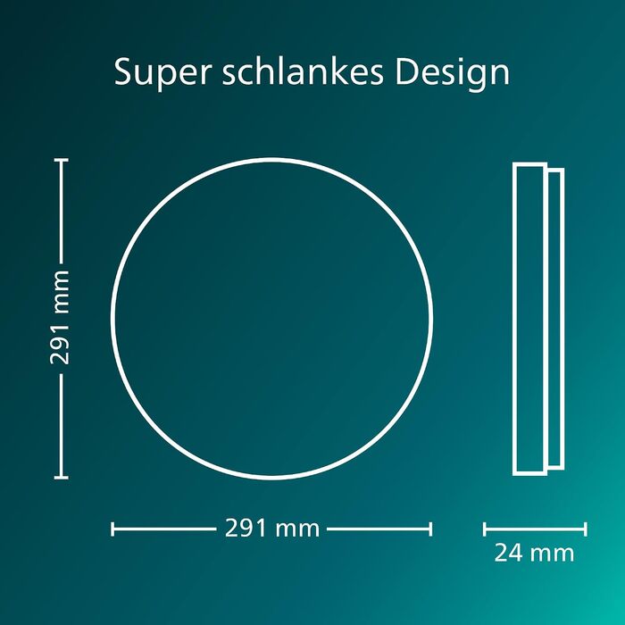Стеля LED-світильник Philips Superslim з пультом керування, 29,1 см, білий