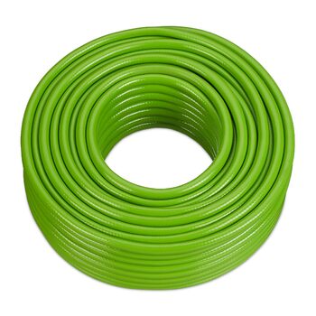 Шланг садовий Relaxdays 50 м, універсальний, 1/2 дюйма, для поливу грядок та газонів, пластик, світло-зелений