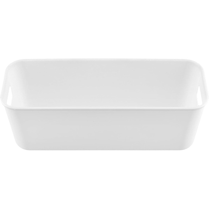 Набір з 12 вузьких білих пластикових коробок для зберігання, пластикових кошиків для зберігання з ручками, пластикових коробок-органайзерів для кухонних шаф, білих коробок для зберігання на кухню, ванну кімнату, косметику, офіс