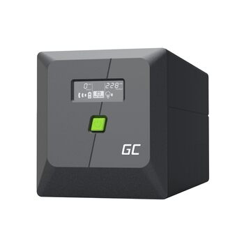 ДБЖ Greencell 1000VA 700W PowerProof з РК-дисплеєм ДБЖ чистої синусоїди, надійний захист живлення, захист від перенапруги, аварійне джерело живлення для побутової техніки, USB/RJ45, 4 шт. Schuko