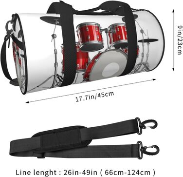 Дорожня сумка з принтом губ у чорно-білу смужку, кругла форма, великий об'єм, легка та міцна, чудовий подарунок для походів, відпустки, ділових поїздок та іншого, стильний дизайн барабанної установки.