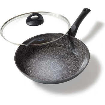 Керамічна сковорода STONELINE з кришкою 28 см Керамічна сковорода Індукційна сковорода з антипригарним покриттям з реальними части