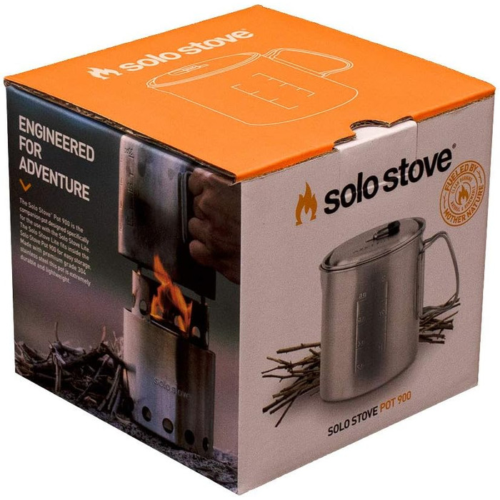 Каструля для кемпінгу Solo Stove 900 мл У комплекті сумка для перенесення, позначки унцій та мл, носик, кришка та складні ручки, матеріал нержавіюча сталь, 11,9 x 11,5 см, 900 мл, 200 г, 0,9 літра