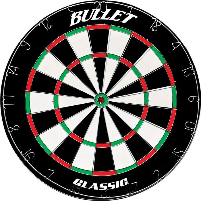 Мішень для дартсу Bullet Darts з офіційними турнірними розмірами - Виготовлена з сизалю з надзвичайно тонким сталевим павутинням - Сталева мішень для дартсу - Ø45 см - Завтовшки 4 см - Для професійних гравців у дартс та аматорів - Включає 21 сталеву мішен