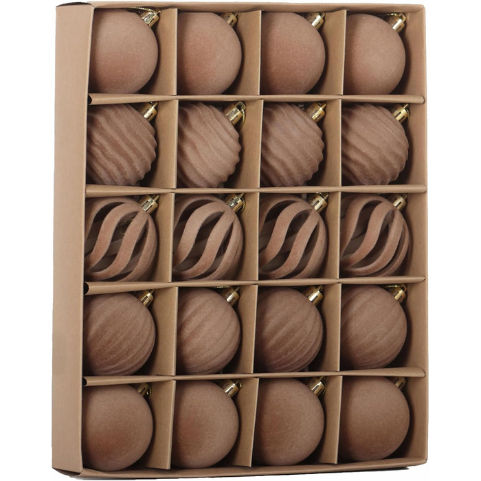 Різдвяні кульки 20 шт коричневий Senjie