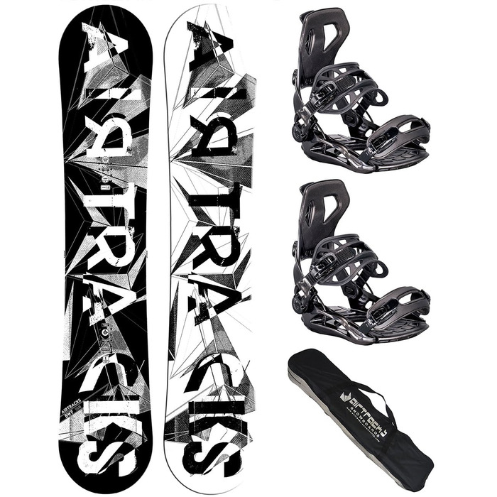 Чоловічий комплект для сноуборду Airtracks - BWF Camber Snowboard Extra Wide - Кріплення для сноуборду Star або Master Fastec - Сумка для сноуборду 155 159 161 165 171 см Сноуборд 155 см Кріплення Master XL