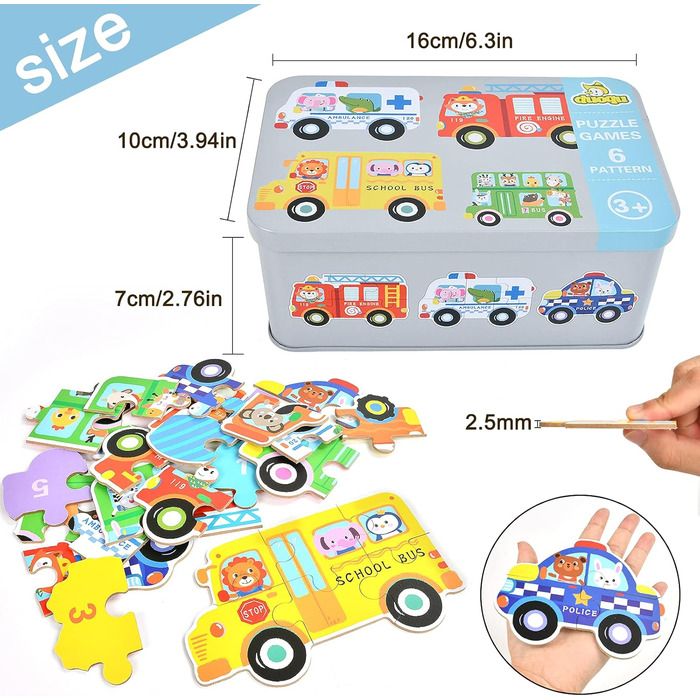 Дитячий пазл EKKONG, дерев&39яні іграшки для дітей, дерев&39яні пазли від 2 3 4 5 років, іграшки Монтессорі на Різдво, день народж