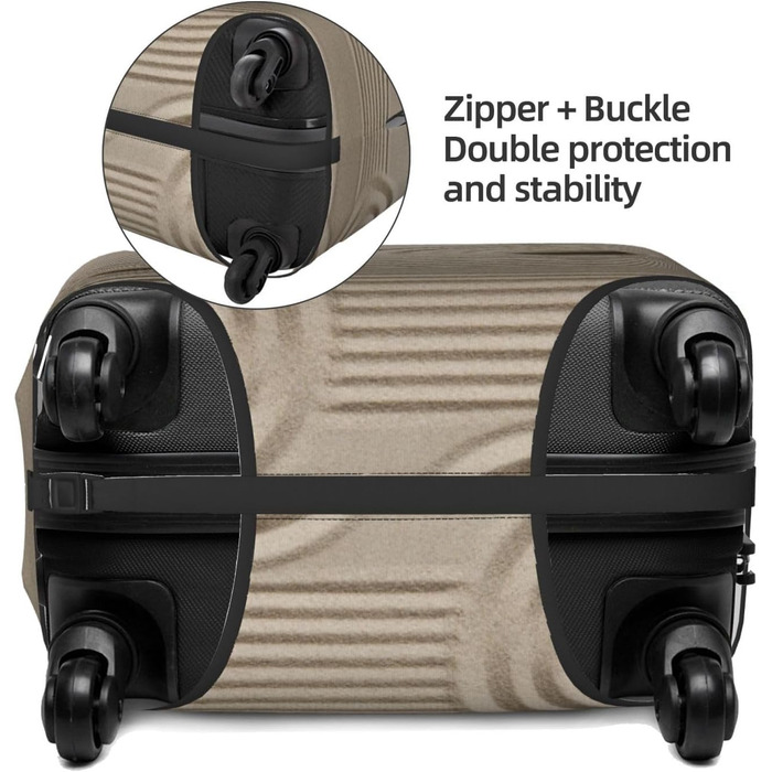 Чохол для валізи з еластичною тканиною та унікальним принтом Хвилі, захисний від подряпин та пилу, чорний, розмір 80