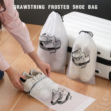Прозорі сумки для взуття, 10 шт. Дорожня сумка для взуття 2 розмірів, водонепроникні сумки для зберігання, сумка для зберігання взуття зі шнурком, сумка для взуття, пилозахисна, сумка для зберігання взуття
