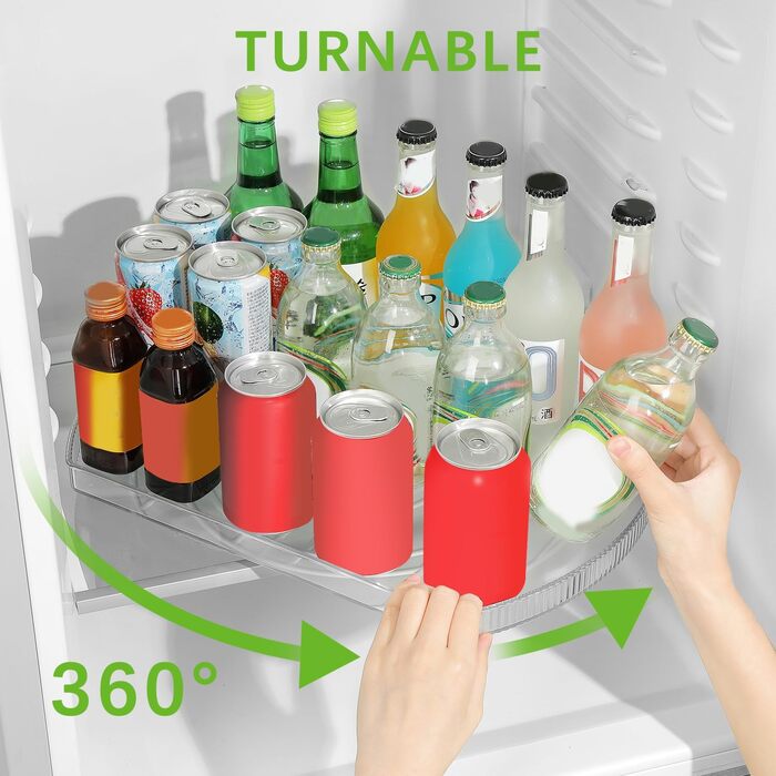 Органайзер для холодильника ROWNYEON поворотний, прямокутний, 360, Lazy Susan, 41,9 см