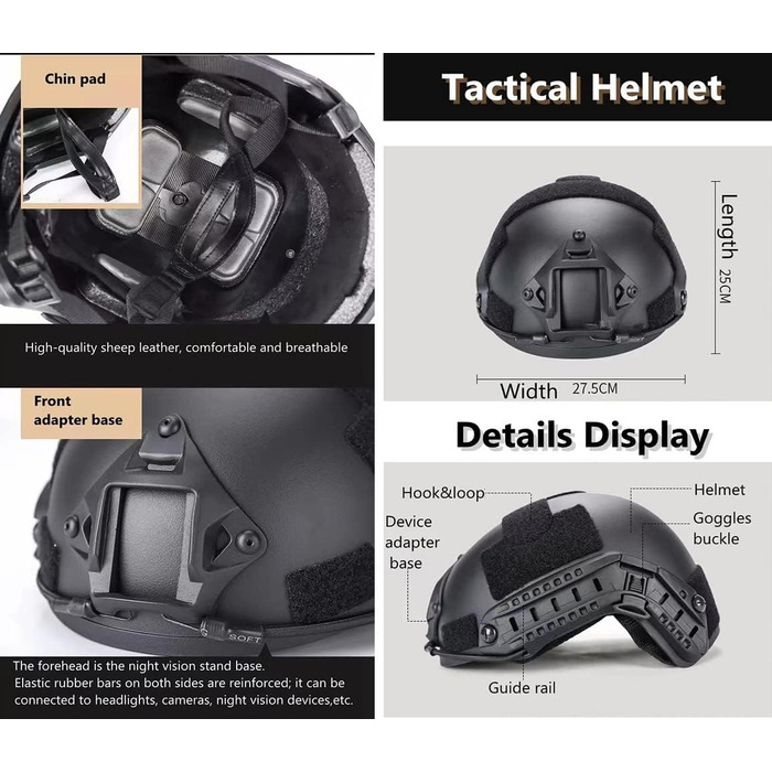Тактичний шолом для зовнішніх ігор CS, комплект шоломів швидкого захисту у військовому стилі з маскою для страйкболу, окуляри для пейнтболу, тактична гарнітура, телескопічна модель армійського військового стилю CS Game Set