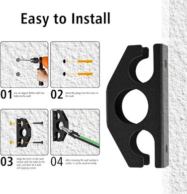 Настінні анкери для еспандерів - компактні настінні анкери для домашнього спортзалу, силових тренувань, фізичної терапії, фітнесу з монтажними гвинтами, 3 шт.