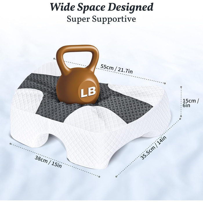 Подушка SAHEYER для сну на боці з проймою, ортопедична подушка для шиї, подушка з піни з ефектом пам&39яті з чотирма регульованими підлокітниками для сну на боці, спині або животі, чорна