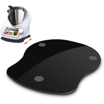 Акрилова розсувна дошка для Thermomix TM6 TM5, акрилова повстяна ковзаюча дошка для кухонного комбайна Thermomix Vorwerk TM6 Аксесуари Pad Board захищає стіл Швидкорухається дошка (глянцевий чорний)