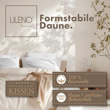 Пухова подушка з 3 камерами 80x80 - Підходить для алергіків - Бавовняна подушка 80x80 з пір&39яним та пуховим наповнювачем - Міцна та дихаюча пухово-пір&39яна подушка 80x80 см 1 упаковка