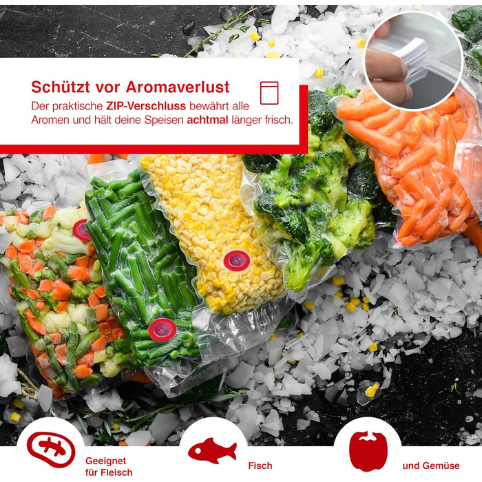 Стартовий набір Solis з пакетами для вакуумного пакування Zip, 7 шт. 5 пакетів з термозбіжною плівкою, комплект з'єднань шлангів для вакуумного пакувальника/вакуумного пакувальника, допоміжний засіб для герметизації