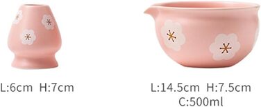 Набір для приготування матчі вінчик та чаша (2 предмети) традиційна японська чаша для чайної церемонії, ідеальний подарунок з ніжним квітковим орнаментом