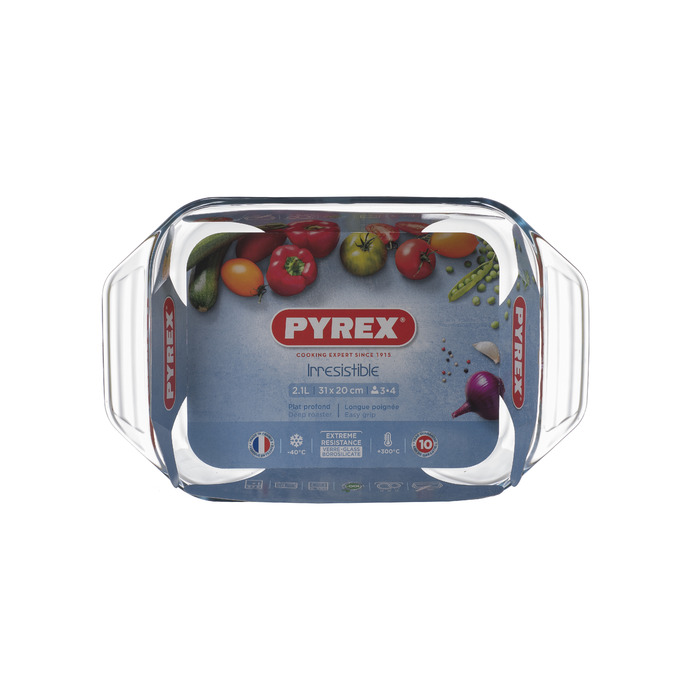 Форма для запікання PYREX IRRESISTIBLE 31х20х6см 2.1 л, жаростійке скло