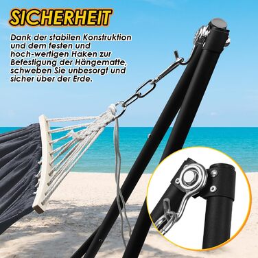 Гамак з каркасом, складна підставка для садового гамака, гамак з металевим каркасом, вуличний гамак з сумкою для перенесення, металевий каркас до 150 кг для кемпінгу, саду, басейну, балкону