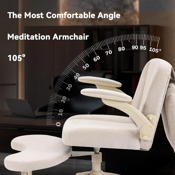 Крісло для медитації Piperong зі схрещеними ніжками, крісло для людей з СДУГ та регульованими підлокітниками, стілець для роботи з перехресним столом Criss Cross з гнучкою спинкою, поворотною підставкою для ніг, підлокітниками та колесами для домашнього о