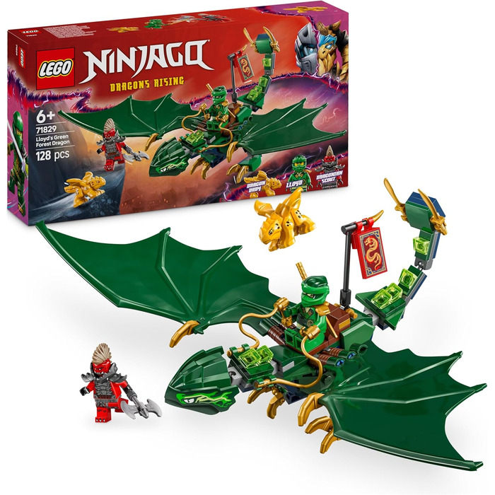 Конструктор LEGO Ninjago 71829, Зелений Лісовий Дракон Ллойда, 128 деталей