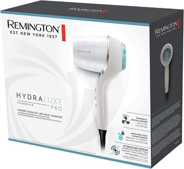 Фен Remington Ionen Hydraluxe Pro (2200 Вт, 160 км/год, 2 насадки для стайлінгу, сенсор Hydracare)