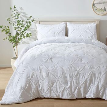 Комплект постільної білизни SEMECH Queen, ультрам'яка мікрофібра, 3-спальний, білий, двоспальний, з 2 наволочками