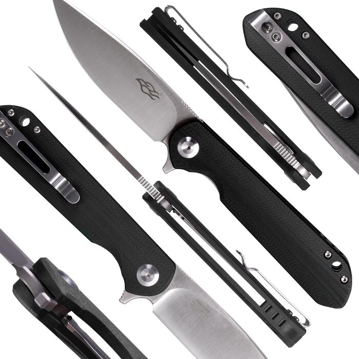 Складаний ніж Клинок зі сталі D2 Лезо з G10 з антиковзаючим покриттям Рукоятка з кліпсою Гострий одноручний ніж з піхвами і шарико