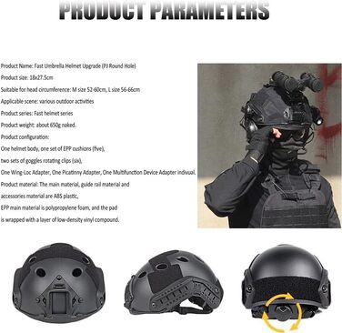 Тактичний шолом для зовнішніх ігор CS, комплект шоломів швидкого захисту у військовому стилі з маскою для страйкболу, окуляри для пейнтболу, тактична гарнітура, телескопічна модель армійського військового стилю CS Game Set