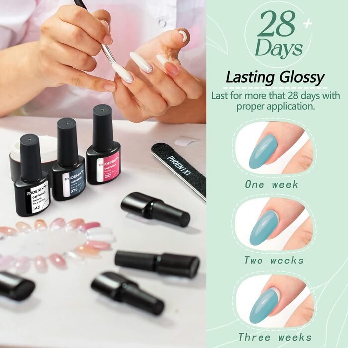 Набір гель-лаків Phoenixy з лампою 48W (36+4 шт.)