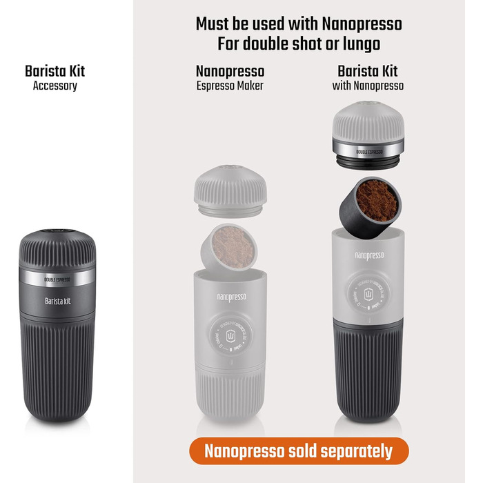 Аксесуар для портативної еспресо-машини Nanopresso. Подвійний еспресо, лунго один розмір чорний