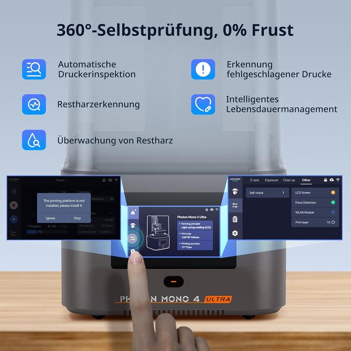 Принтер ANYCUBIC Photon Mono 4 Ultra 10K Resin, з 7-дюймовим монохромним РК-екраном із джерелом світла COB, максимальною швидкістю