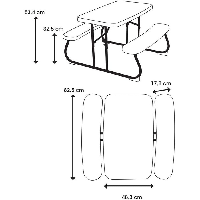 Стіл для пікніка LIFETIME, легкий, складаний, бежевий