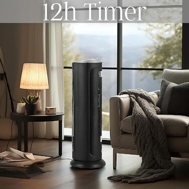 Енергозберігаючий керамічний вентилятор-обігрівач 12-годинний таймер Коливальний Дистанційне керування 3 налаштування охолодження, 1000, 2000 Вт Електричний обігрівач Нагрівальний пристрій Індикатор температури Електричний обігрівач Міні-обігрівач