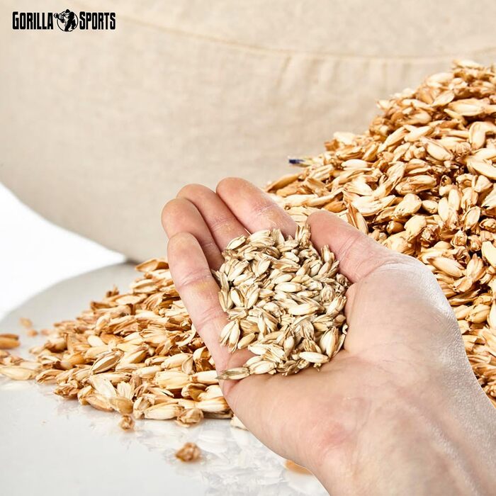 Підкладка для йоги GORILLA SPORTS - Ø20 см, чохол, який можна прати, 100 бавовна, з наповнювачем зі спельти, ручка для перенесення, вибір кольорів - йога-рулон, подушка для йоги, підкладка для йоги, пілатес, для відновлювальної йоги, чорний