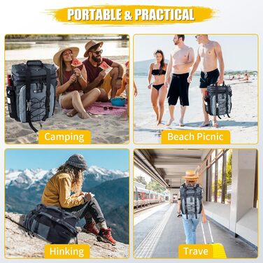 Рюкзак-холодильник 30 л, велика складна сумка-холодильник, сумка-холодильник на 40 банок, ізольована сумка-холодильник з відділенням для охолодження, рюкзак-холодильник, рюкзак для покупок на пляжі/пікніку/кемпінгу/барбекю/виїздів на природу, 30 л сірого 