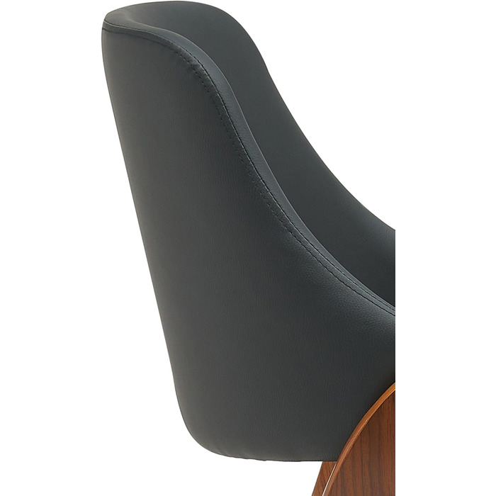 Обідній стілець CLP Vangale I кухонний стілець з каркасом з гнутої деревини I м&39який стілець зі спинкою, колір горіх/чорний, матеріал штучна шкіра штучна шкіра горіх/чорний