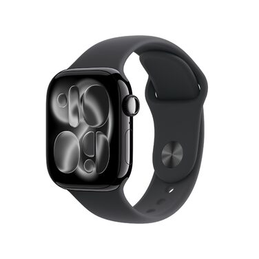 Розумний годинник Apple Watch Series 11 GPS 42 мм із алюмінієвим корпусом Diamond Black та чорним спортивним ремінцем (S/M). Оцінка сну, фітнес-трекер, відстеження здоров&39я, завжди ввімкнений дисплей, водонепроникність. Корпус S/M 42 мм, діамантовий чор