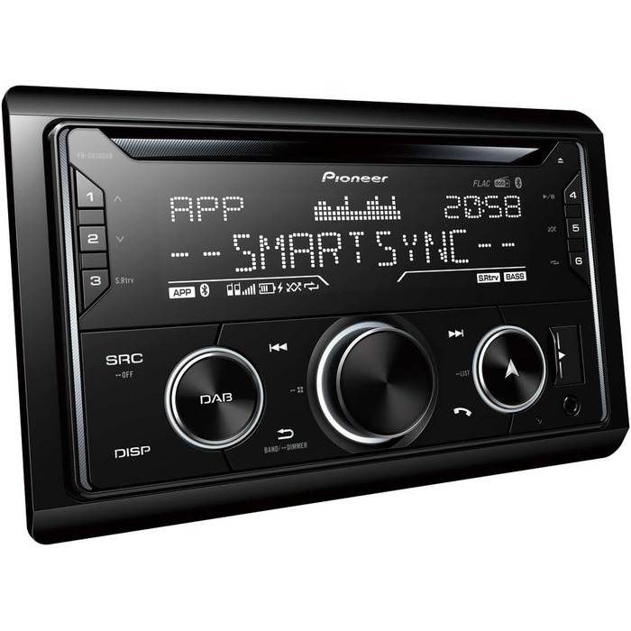 Автомобільна радіостанція Pioneer FH-S820DAB з подвійним DIN DAB тюнером, гучний зв'язок Bluetooth, AppRadio Single