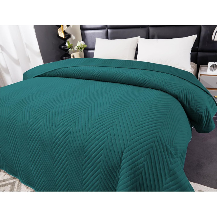 Покривало/плед FEBE, темно-зелений, 200x220 см, оксамитовий плед, пухнаста мікрофібра, плед для дивана, декор кімнати, 200 x 220 см, темно-зелений