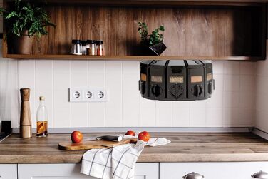 Поличка для спецій KitchenArt Carousel Select-A-Spice, 12 відділень, чорна, 22,2 x 22,2 x 15,2 см, Select-A-Spice Classic, чорний