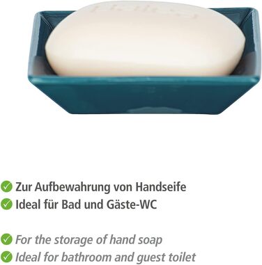 Мильниця WENKO Mod. Cordoba, високоякісна мильниця з кераміки з іспано-мавританським орнаментом, підходить для ванної кімнати та к