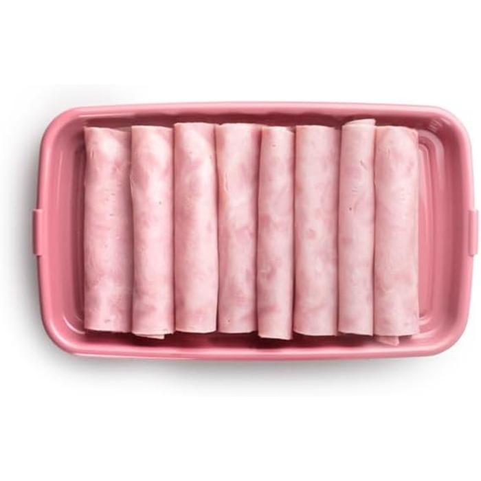 Набір із 4 кришок для ковбас та делікатесів, 4 кришки розміром 24,8 x 14,4 x 3,3 см кожна, пластик без бісфенолу А, багаторазові, жовтий червоний зелений синій, різні кольори