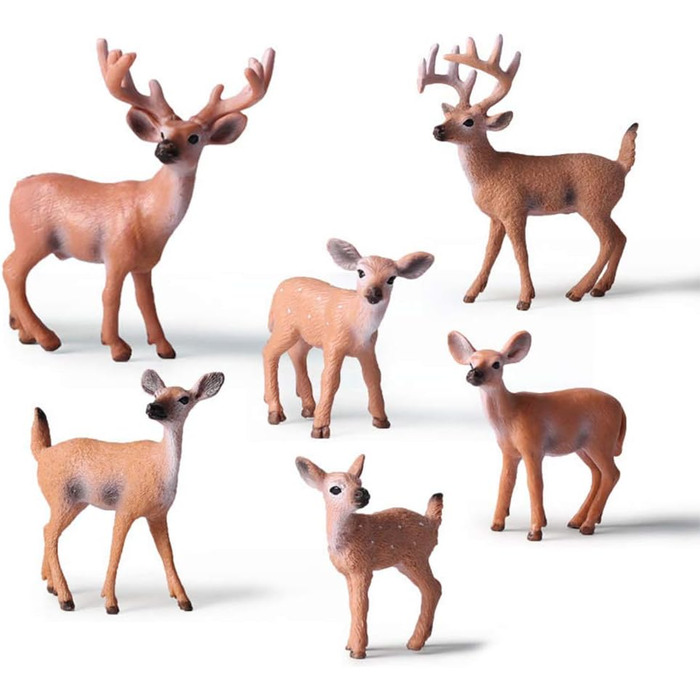 Набір фігурок тварин Frgasgds, 6 шт., колекція оленів