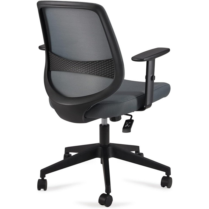 Ергономічне офісне крісло Storeo Basics, стілець для роботи з регульованими підлокітниками, поперекова підтримка, крісло керівника з сітчастої тканини, захисне для спини, легке складання, 63,5 x 58,4 x 91,4 см, сірий, без підголівника, сірий