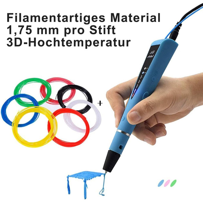 З 25 флуоресцентними кольорами кожен 5M, 3D Printer Pen Filament Filament High Precision Diameter, 3D Pen Filament 1,75 mm Pack, 3D Pen Accessories PLA