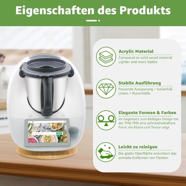 Розсувна дошка для Thermomix TM6 TM5, бамбукова розсувна дошка Аксесуари Швидкорухома дошка для кухонного комбайна Thermomix Vorwerk Ковзна дошка для Thermomix TM6