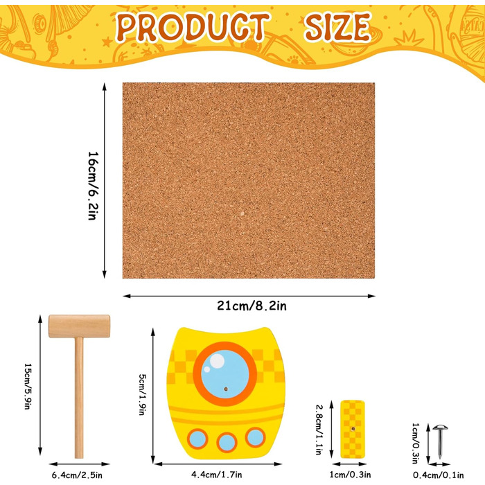 Молоток гра, цвяхи гра молоток гра з 52 кольоровими дерев'яними деталями, 30 цвяхів, пробкова пластина і молоток, навчання навичкам іграшка подарунок для дітей хлопчики дівчатка від 3 років
