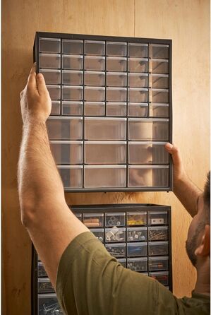 Ящик для зберігання Stanley (з 39 шухлядами, розміри 36,5 x 43,5 x 15,5 см, підходить для настінного кріплення) 1-93-981, різнокол