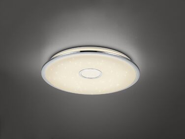 Стеля LED-світильник Trio Leuchten Osaka 678710006, хром, білий акрил з ефектом зоряного неба, 100 Вт, дистанційне керування, регулювання яскравості та кольору світла, функція нічника, діаметр 65 см